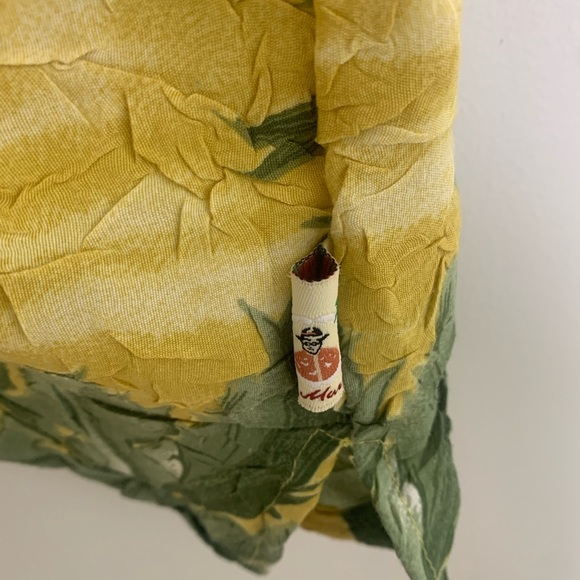 Joe Marlin Hawaiian Shirt Yellow Floral Tropical Sz 2XL Textured - Picture 5 of 7